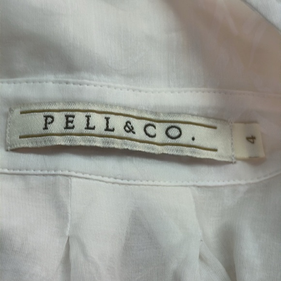 Pell & Co. Creamy White Graphic Silk Blend Buttondown Longsleeved Dress NWT S 4 - Picture 11 of 11